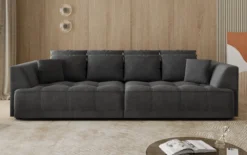 Designer Big Sofa Nuvo in Samt mit elektrischer Schlaffunktion