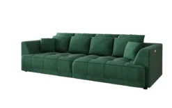 Designer Big Sofa Nuvo in Samt mit elektrischer Schlaffunktion