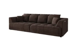 Designer Big Sofa Nuvo in Samt mit elektrischer Schlaffunktion