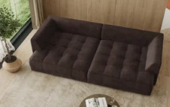 Designer Big Sofa Nuvo in Samt mit elektrischer Schlaffunktion
