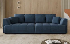 Designer Big Sofa Nuvo in Samt mit elektrischer Schlaffunktion