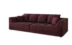 Designer Big Sofa Nuvo in Samt mit elektrischer Schlaffunktion