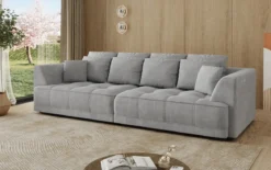 Designer Big Sofa Nuvo in Samt mit elektrischer Schlaffunktion