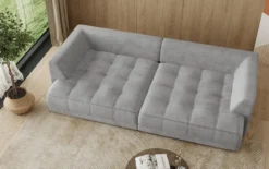 Designer Big Sofa Nuvo in Samt mit elektrischer Schlaffunktion