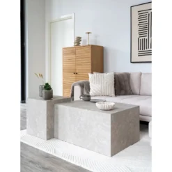 Designer Couchtisch/Beistelltisch Paris in Marmor Optik
