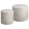 Designer Couchtisch Paris 2er Set Rund in Marmor Optik