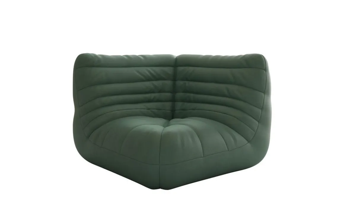 Designer Eckmodul Sofa-Sessel Calmo in Echtleder