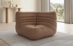 Designer Eckmodul Sofa-Sessel Calmo in Echtleder