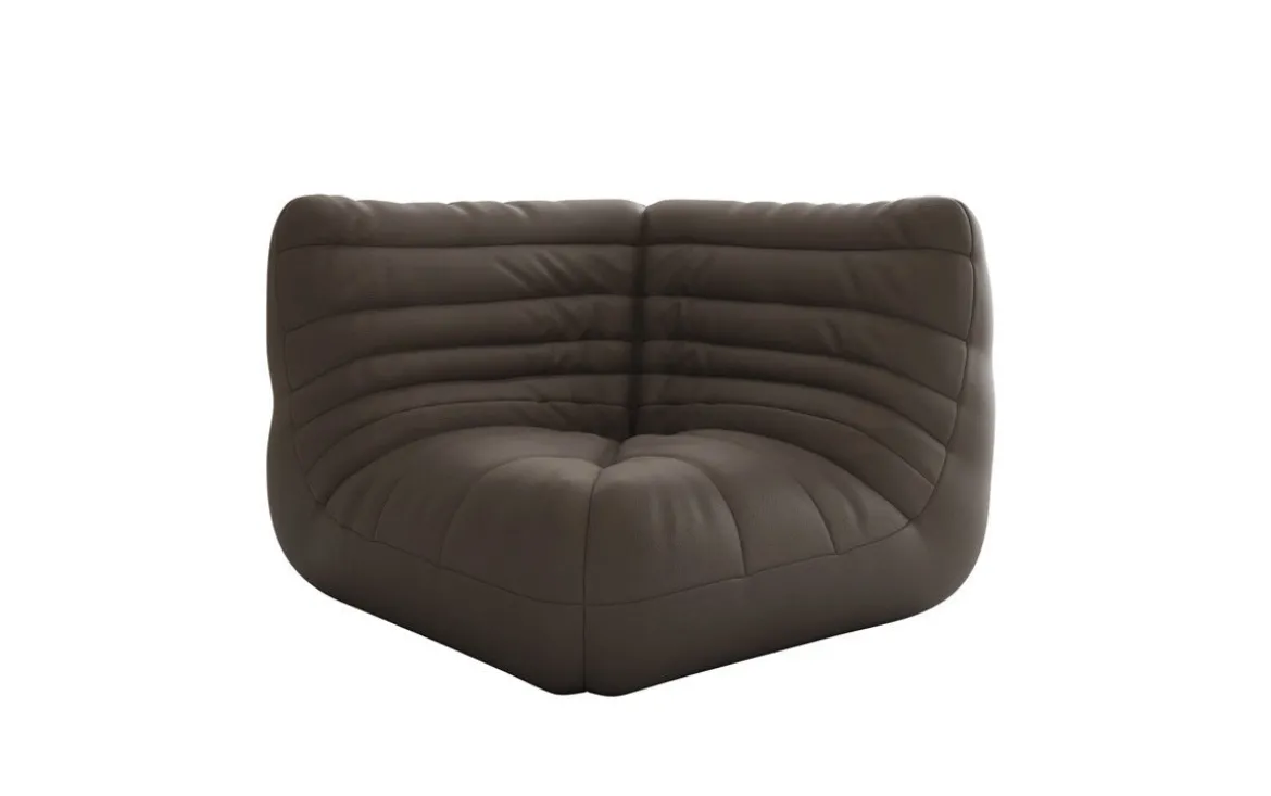 Designer Eckmodul Sofa-Sessel Calmo in Echtleder