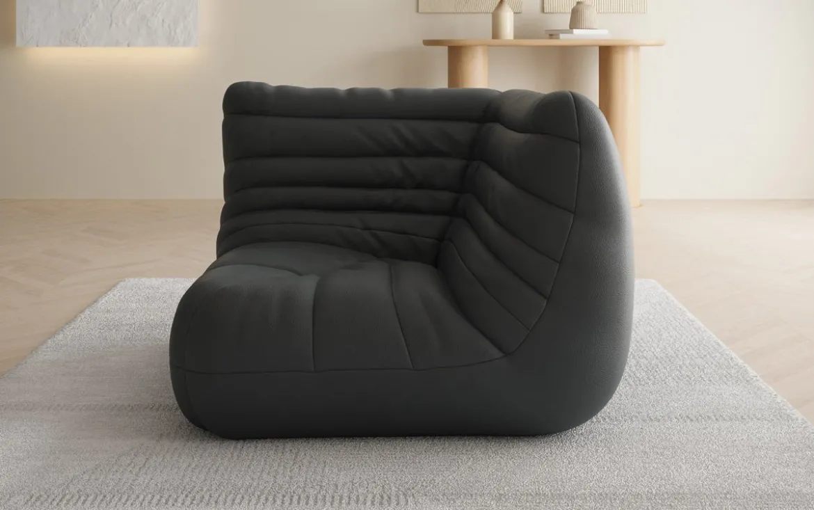 Designer Eckmodul Sofa-Sessel Calmo in Echtleder