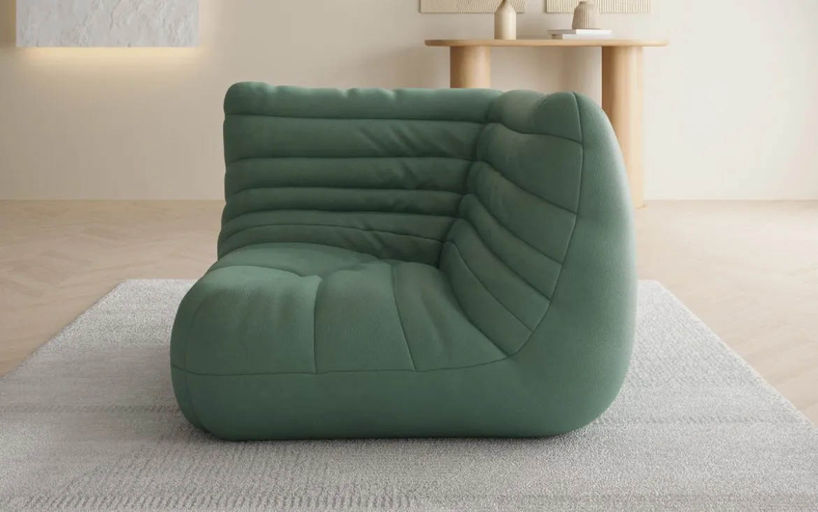 Designer Eckmodul Sofa-Sessel Calmo in Echtleder
