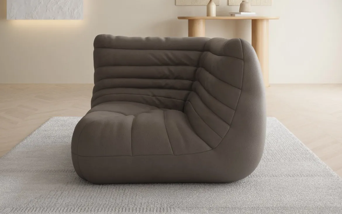 Designer Eckmodul Sofa-Sessel Calmo in Echtleder