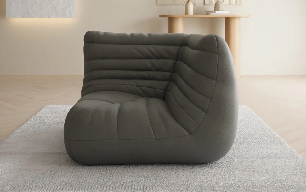 Designer Eckmodul Sofa-Sessel Calmo in Echtleder