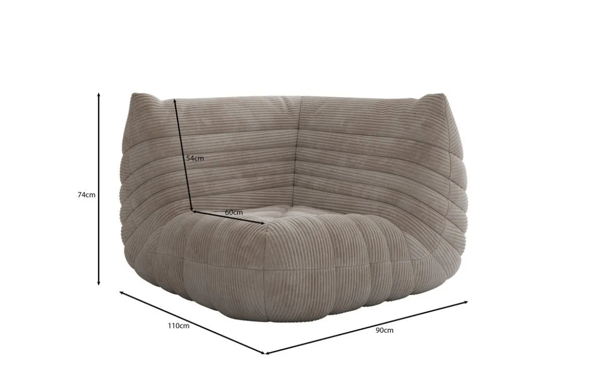Designer Eckmodul Sofa-Sessel Calmo in Cord