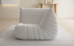 Designer Eckmodul Sofa-Sessel Calmo in Teddy Bouclé