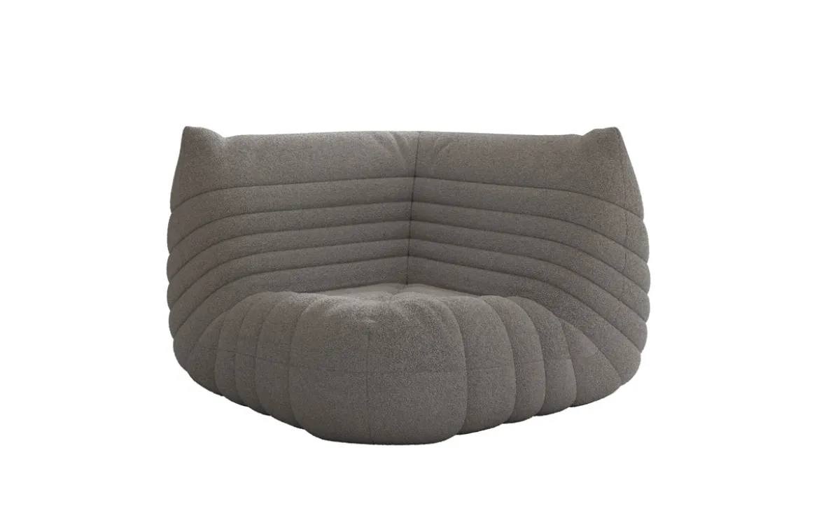Designer Eckmodul Sofa-Sessel Calmo in Teddy Bouclé