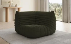 Designer Eckmodul Sofa-Sessel Calmo in Teddy Bouclé