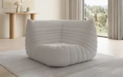 Designer Eckmodul Sofa-Sessel Calmo in Teddy Bouclé