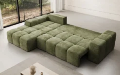 Designer Ecksofa Aila mit Schlaf- und Klappfunktion in Cord