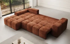 Designer Ecksofa Aila mit Schlaf- und Klappfunktion in Cord
