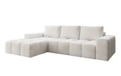 Designer Ecksofa Aila mit Schlaf- und Klappfunktion in Cord
