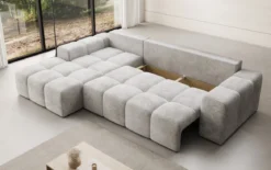 Designer Ecksofa Aila mit Schlaf- und Klappfunktion in Cord