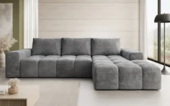 Designer Ecksofa Aila mit Schlaf- und Klappfunktion in Cord