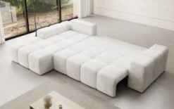 Designer Ecksofa Aila mit Schlaf- und Klappfunktion in Cord