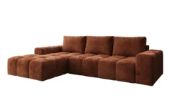 Designer Ecksofa Aila mit Schlaf- und Klappfunktion in Cord