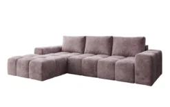 Designer Ecksofa Aila mit Schlaf- und Klappfunktion in Cord