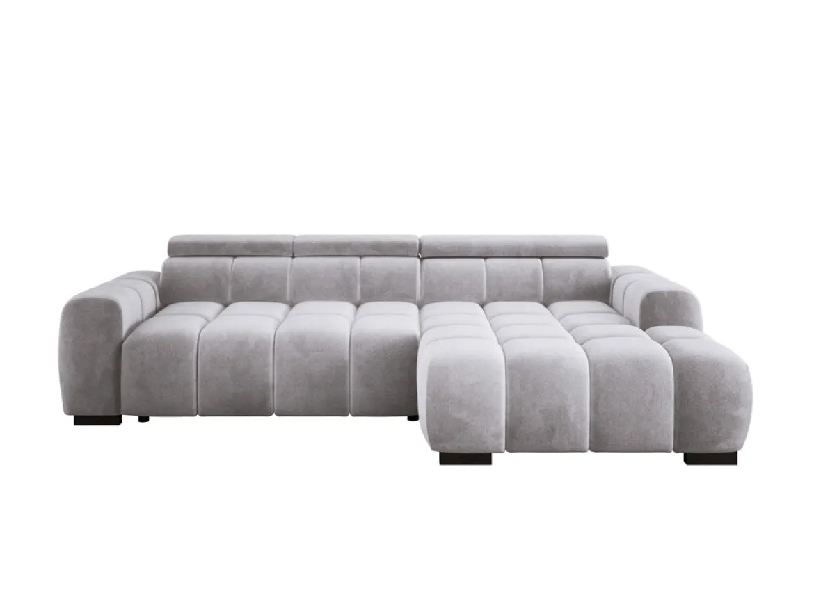 Designer Ecksofa Amalfi in Samt mit elektrischer Sitzerweiterung