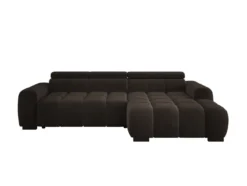 Designer Ecksofa Amalfi in Samt mit elektrischer Sitzerweiterung