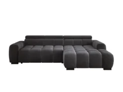 Designer Ecksofa Amalfi in Samt mit elektrischer Sitzerweiterung