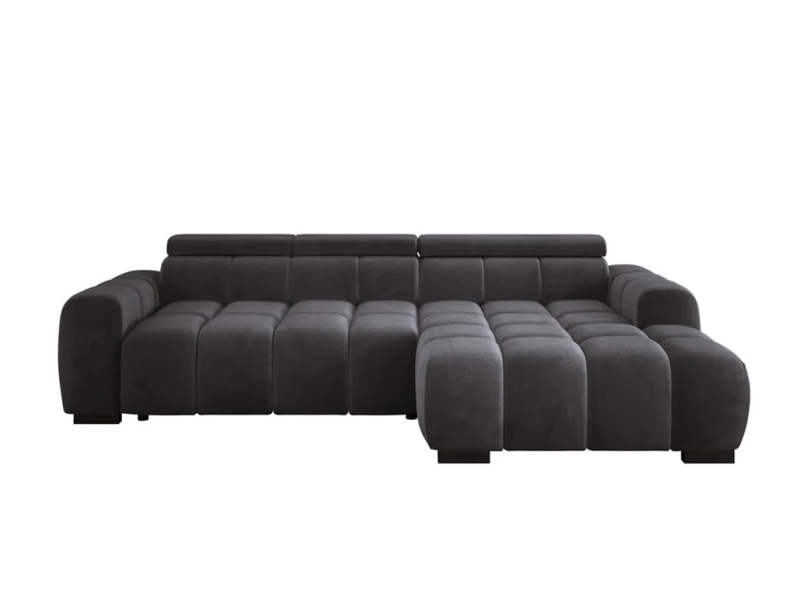 Designer Ecksofa Amalfi in Samt mit elektrischer Sitzerweiterung
