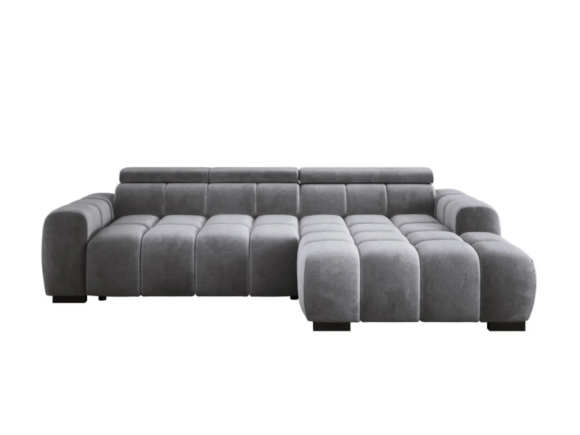 Designer Ecksofa Amalfi in Samt mit elektrischer Sitzerweiterung