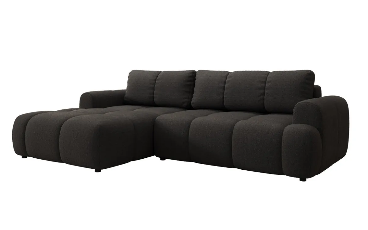 Designer Ecksofa Analfi mit Schlaf- und Klappfunktion in Bouclé