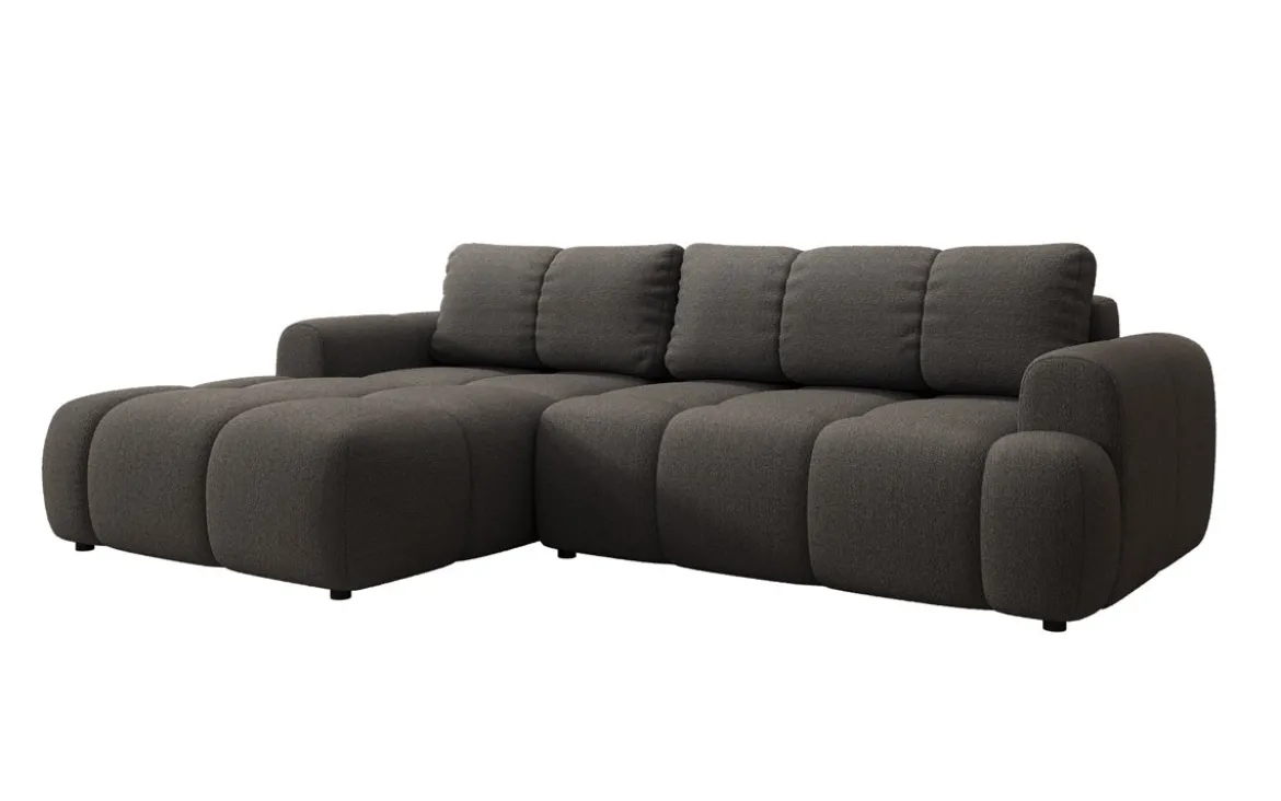 Designer Ecksofa Analfi mit Schlaf- und Klappfunktion in Bouclé