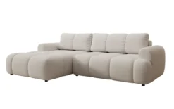 Designer Ecksofa Analfi mit Schlaf- und Klappfunktion in Bouclé