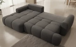 Designer Ecksofa Analfi mit Schlaf- und Klappfunktion in Bouclé