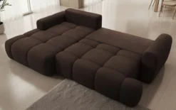 Designer Ecksofa Analfi mit Schlaf- und Klappfunktion in Bouclé