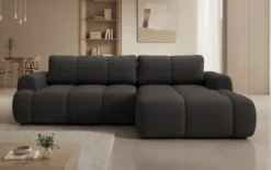 Designer Ecksofa Analfi mit Schlaf- und Klappfunktion in Bouclé