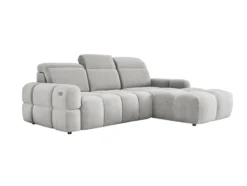 Designer Ecksofa Arosa mit elektrischer Schlaffunktion in Bouclé