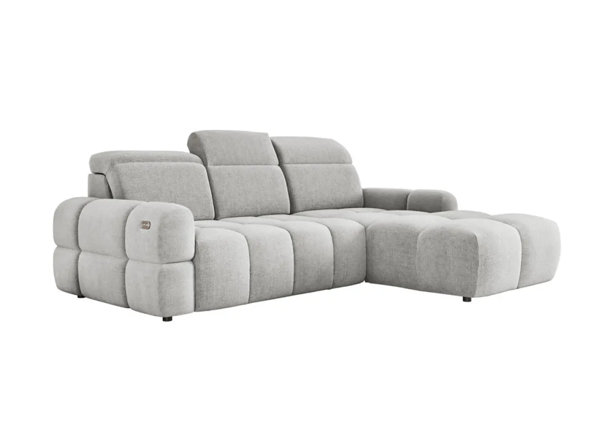 Designer Ecksofa Arosa mit elektrischer Schlaffunktion in Bouclé
