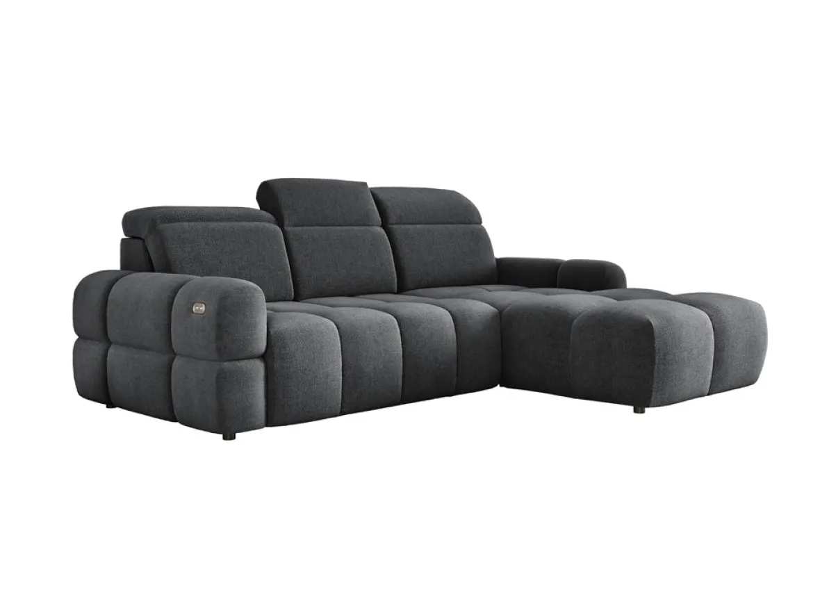 Designer Ecksofa Arosa mit elektrischer Schlaffunktion in Bouclé