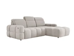 Designer Ecksofa Arosa mit elektrischer Schlaffunktion in Bouclé