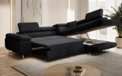 Designer Ecksofa Aston mit Schlaf- und Klappfunktion aus Cord
