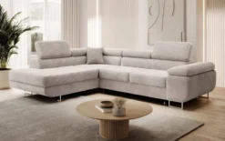 Designer Ecksofa Aston mit Schlaf- und Klappfunktion aus Cord