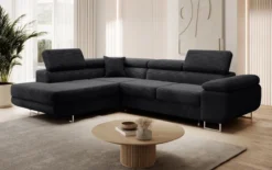 Designer Ecksofa Aston mit Schlaf- und Klappfunktion aus Cord