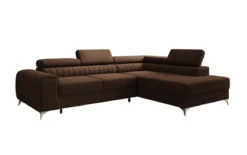 Designer Ecksofa Aurea mit Schlaf- und Klappfunktion in Bouclé