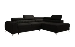 Designer Ecksofa Aurea mit Schlaf- und Klappfunktion in Bouclé